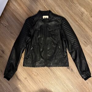 Black Faux Leather Women’s Biker Jacket